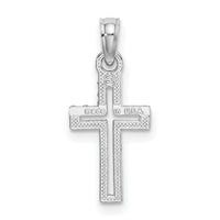 14K White Gold D/C Cross Charm