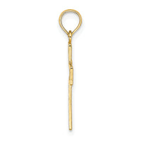 14K Textured Lace Center Cross Charm