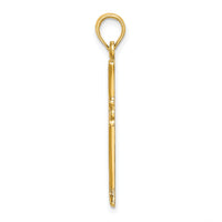 14K Cross W/Starburst Center Charm