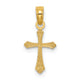 14K Textured Mini Cross Charm