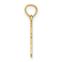 14K Textured Mini Cross Charm