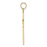 14K Polished Square Cross w/ Heart Design Charm