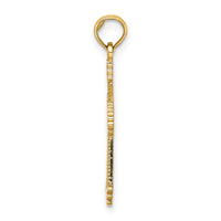 14K Cut-Out Stripes Cross w/ Heart Charm