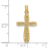 14K Cross w/ Filigree Center Charm