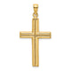 14K Polished Beaded Cross Charm