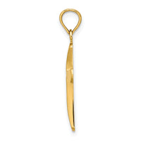 14K Polished Beveled Cross w/ Round Tips Charm