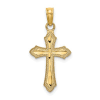 14K D/C w/ Beaded Edge Cross Charm