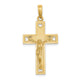 14K Cut-Out Heart w/I LOVE JESUS on Reverse Crucifix Charm