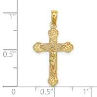 14K Inri Crucifix W/ Scroll Tips Charm
