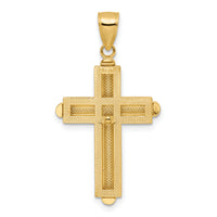 14k Beveled Cross Pendant