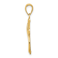 14K Cross With Drape Charm
