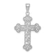 14K White Gold Textured and Beaded Edge Charm