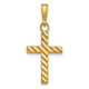 14K Beaded and Polished Cross Charm