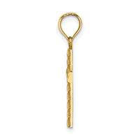 14K Beaded and Polished Cross Charm