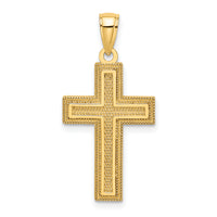 14K Block Cross Charm