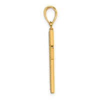 14K Block Cross Charm