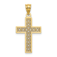 14K D/C Edge and Filigree Center Cross Charm