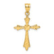14K D/C Cross w/ Fancy Edges Charm
