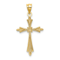 14K D/C Cross w/ Fancy Edges Charm