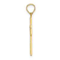 14K D/C Etched Cross Charm
