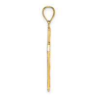 14K Beaded Cross Charm
