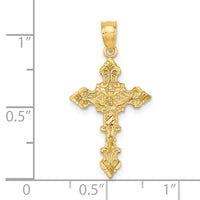 14K Crucifix W/ Fancy Edges Charm