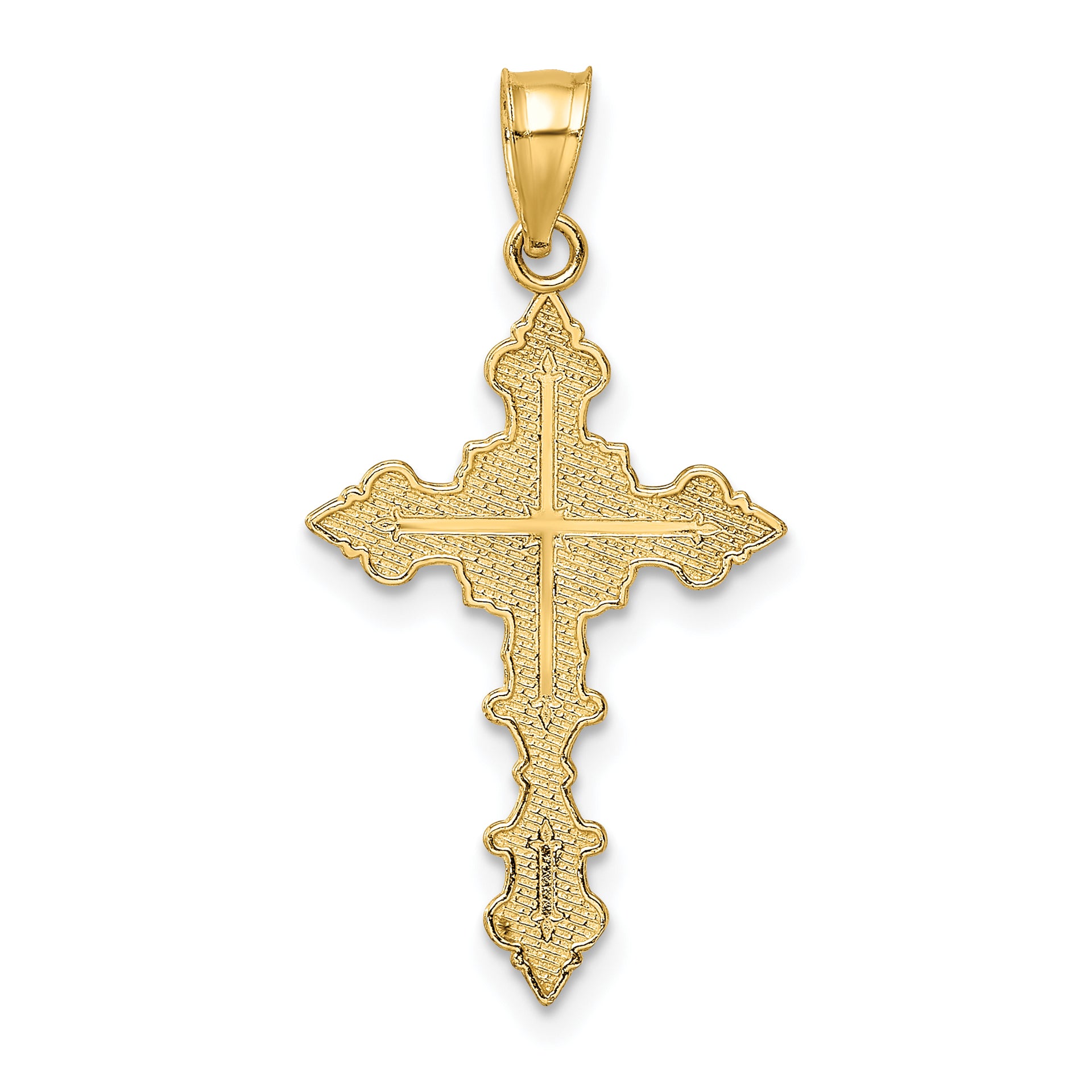 14K Crucifix W/ Fancy Edges Charm