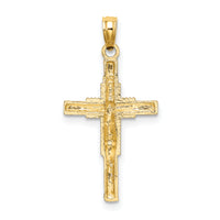 14K Beaded Accent w/ Cross Behind Crucifix Charm