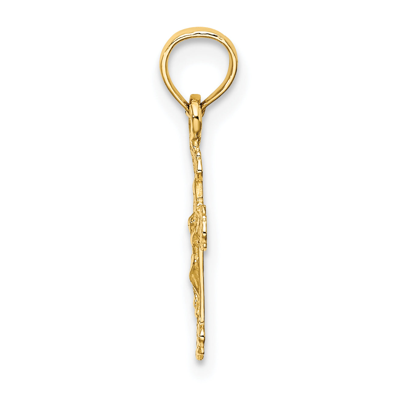 14K Mini Crucifix W/ Fancy Tips Charm