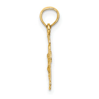 14K Mini Crucifix W/ Fancy Tips Charm