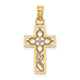 14K Flower In Cross Charm