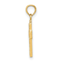 14K Cut-Out Heart Design Cross Charm