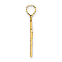 14K Enameled W/ Flower Cross Charm