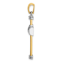 14K Two-tone Polished Cross Charm