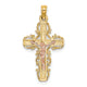 14k Two-Tone w/ Lace Trim Crucifix Charm