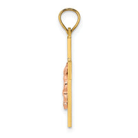 14K Two-Tone Latin Crucifix Charm