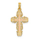 14K Two-Tone w/ Lace Trim Cross Charm