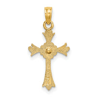14k Two-Tone Cross w/ Heart Charm