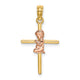 14K Two-Tone 2-D Boy On Cross Charm