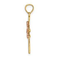14K Two-Tone 2-D Boy On Cross Charm