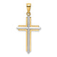 14K Two-tone Polished Cross Charm