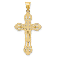14K Two-tone Crucifix W/ Scrolled Tips Charm