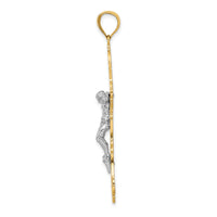14K Two-tone Crucifix Charm