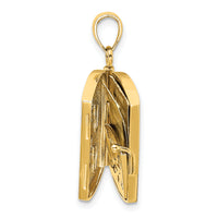 14K w/Rhodium 3-D Footprints Book W/ Prayer Inside Charm