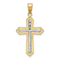 14K W/ Rhodium Center Cross Charm