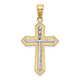14K W/ Rhodium Center Cross Charm