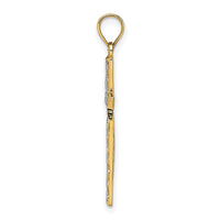 14K W/ Rhodium Cross Charm