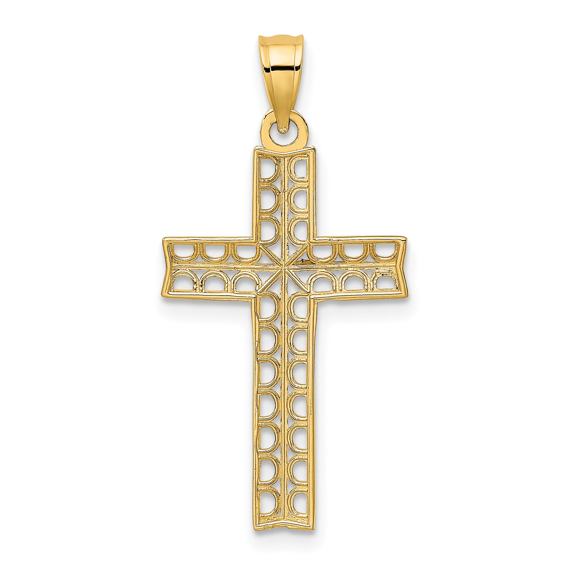 14K W/ Rhodium Cross Charm
