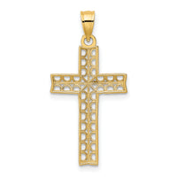 14K W/ Rhodium Cross Charm