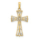 14K w/Rhodium D/C Cross Charm